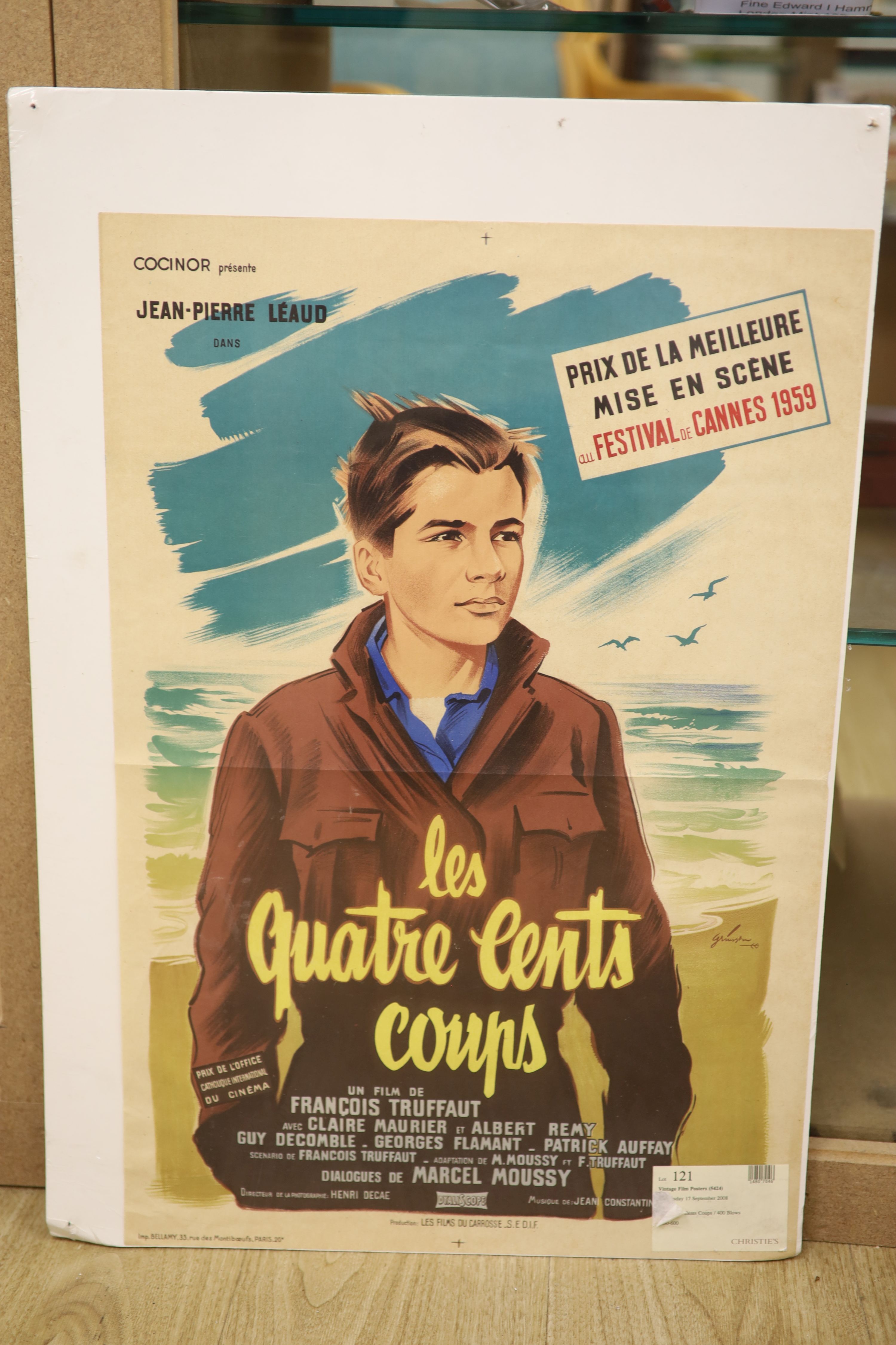 A French film poster for Le Quatre Cents Coups (400 Blows), 59 x 40cm, unframed